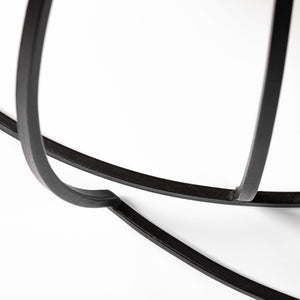 Mercana Clapp Round Nesting Coffee Tables with Solid Mango Wood Tops & Black Iron Base for Modern Spaces Brown Wood | X Pattern 50350