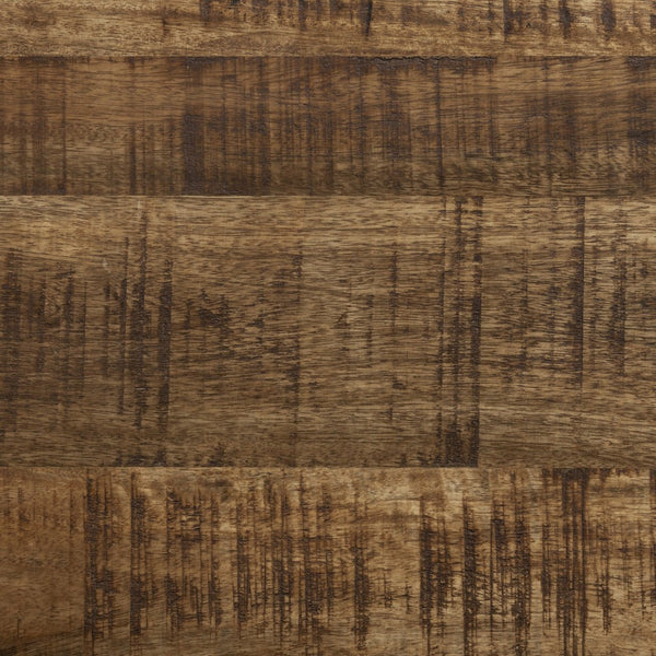 Mercana Clapp Round Nesting Coffee Tables with Solid Mango Wood Tops & Black Iron Base for Modern Spaces Brown Wood | X Pattern 50350