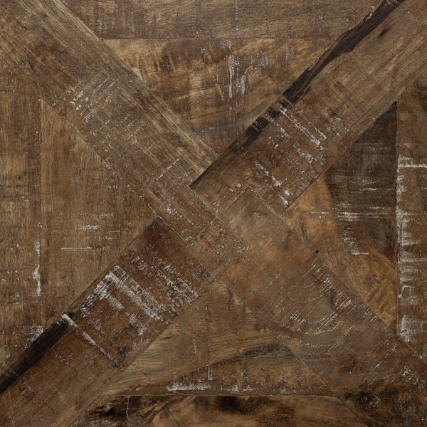 Mercana Clapp Nesting Accent Tables Set of 2 - Modern Round Design with Mango Wood Top and Metal Frame Brown Wood | Black Metal | X Pattern 50472