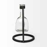 Mercana Monica I Short Black Metal Glass Bottle Vase  67909