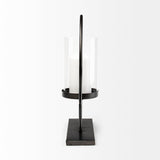 Mercana Saturn I Small Black Metal Table Candle Holder  67964