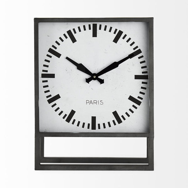 Mercana Felix Industrial Square Table Clock – Timeless Charm for Modern Spaces with Easy Readability and Style 68082
