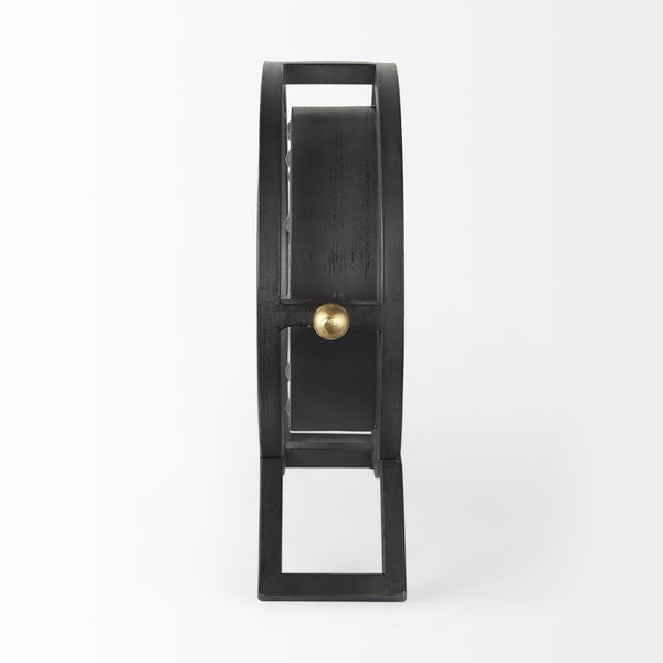 Mercana Gaston Industrial Circular Table Clock – Vintage Charm with Modern Simplicity for Any Space 68083
