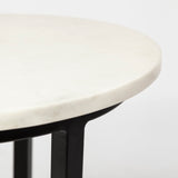 Mercana Bombola I (Small) 15L x 15W White Round Marble Top W/Black Metal Frame Accent Table  67038