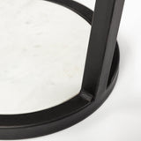 Mercana Bombola I (Small) 15L x 15W White Round Marble Top W/Black Metal Frame Accent Table  67038