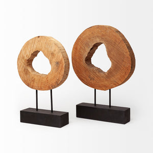 Mercana Ironwood Accent Piece - Unique Indian Mango Wood Sculpture on Sleek Black Base for Stylish Decor 67283