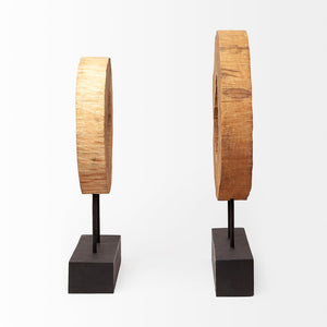 Mercana Ironwood Accent Piece - Unique Indian Mango Wood Sculpture on Sleek Black Base for Stylish Decor 67283