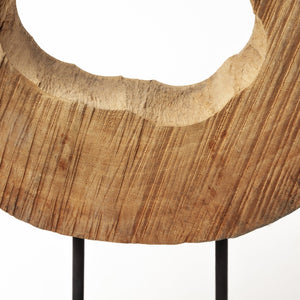 Mercana Ironwood Accent Piece - Unique Indian Mango Wood Sculpture on Sleek Black Base for Stylish Decor 67283