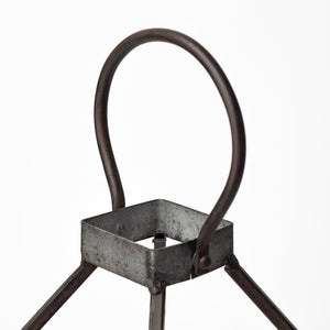 Mercana Kingston Candle Holder - Rustic Metal Frame with Clear Glass for Timeless Farmhouse Elegance 67243