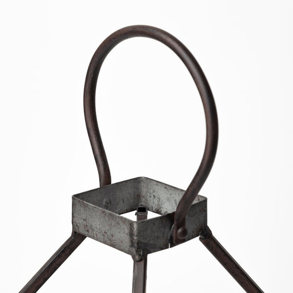 Mercana Kingston Candle Holder - Rustic Metal Frame with Clear Glass for Timeless Farmhouse Elegance 67243