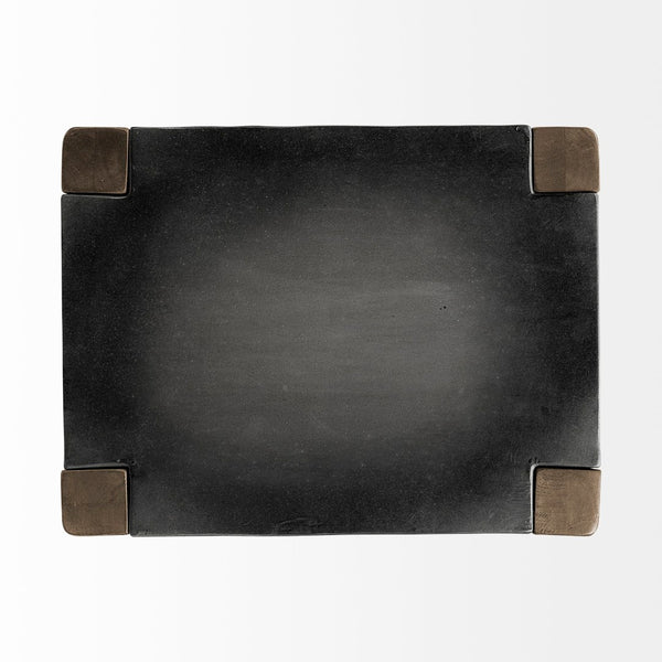 Mercana Nell 26" Industrial-Style Counter Stool with Solid Mango Wood Legs and Ergonomic Foot Rest Design Black Metal | Light Brown Wood | Bar 50508