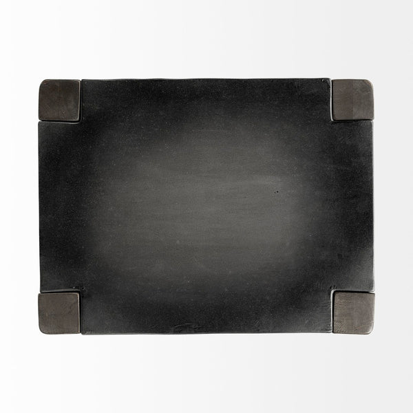 Mercana Nell Industrial-Style Stool with Solid Mango Wood Legs for a Modern Farmhouse Kitchen or Dining Area 69007