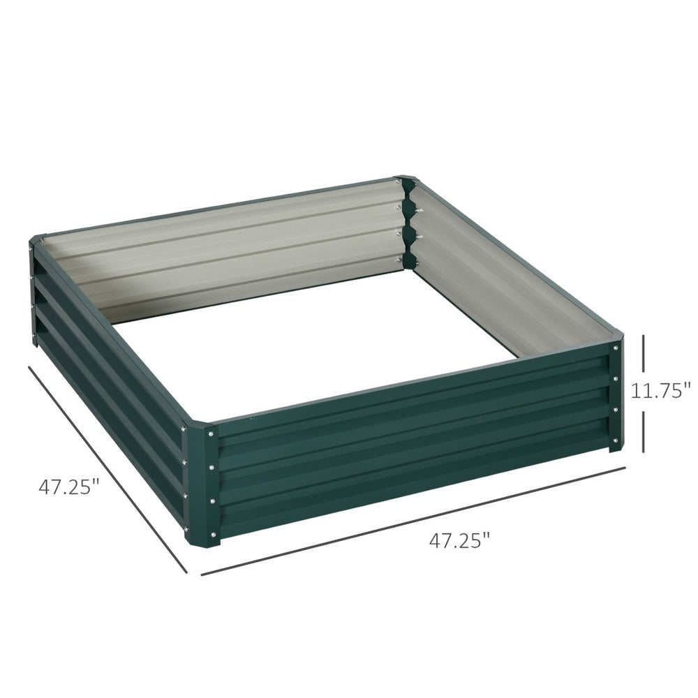 English Elm Outsunny Galvanized Steel Raised Garden Bed, 4' X 4' Modern Planter For Vegetables, Herbs & Flowers W2225P174408-GIGA