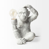 Mercana Simia (12"H) White Resin Playful Monkey Table Lamp  65319