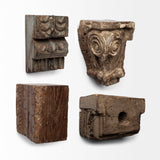 Mercana Negundo Set of 4 Antique Reclaimed Wooden Molding Wall Decor 53204