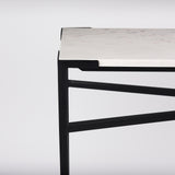 Mercana Lucas 50 X 16 X 30 White Marble Top Black Metal Frame Console Table 68469