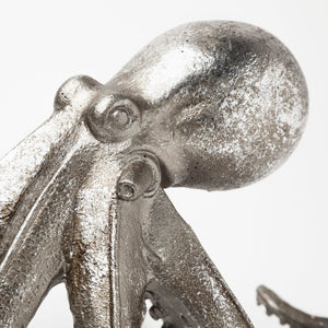 Mercana Strafford Coastal Decorative Octopus in Aged Silver-Pewter | Stylish Accent for Any Room Decor Silver Resin | 5H 57387