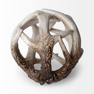 Mercana Ramus Decorative Antler-Inspired Resin Orb Ball - Sculptural Accent for Rustic and Modern Décor Brown Resin | 5H 57800