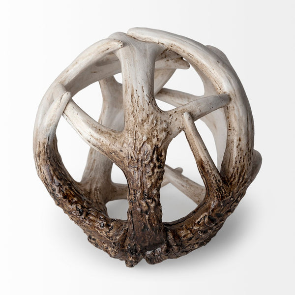 Mercana Ramus Decorative Antler-Inspired Resin Orb Ball - Sculptural Accent for Rustic and Modern Décor Brown Resin | 5H 57800