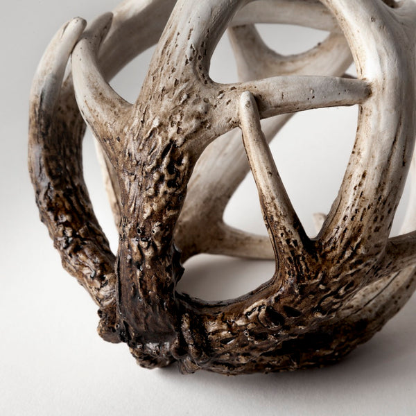 Mercana Ramus Decorative Antler-Inspired Resin Orb Ball - Sculptural Accent for Rustic and Modern Décor Brown Resin | 5H 57800