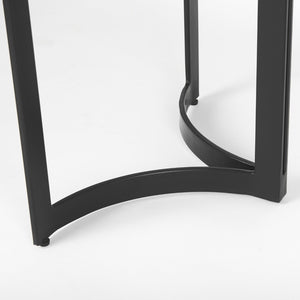 Mercana Tanner Dining Table - Luxurious White Marble with Industrial Metal Base for Sophisticated Spaces 68848-AB