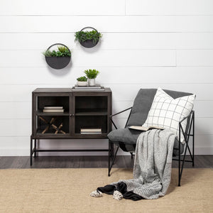 Mercana Stuhrling Jack-Shaped Accent Decor - Rustic Coastal Charm with Whitewashed Finish & Metal Detail Brown Wood | 5H 68640