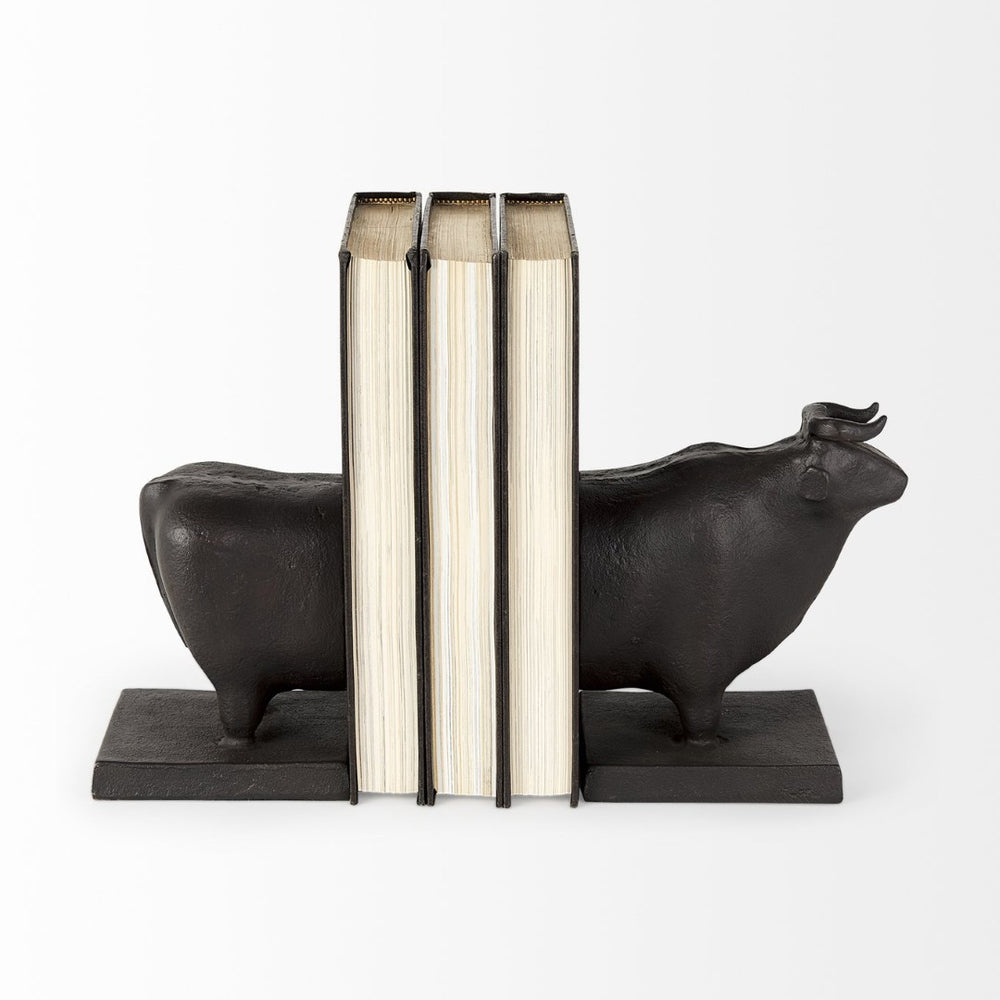 Mercana Taurus Bull Bookends Set of 2 – Sturdy Sculptural Design for Modern and Eclectic Home Décor 69064