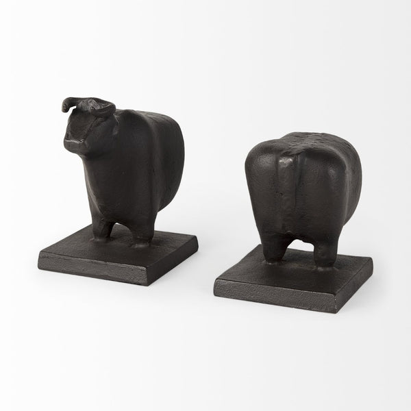 Mercana Taurus Bull Bookends Set of 2 – Sturdy Sculptural Design for Modern and Eclectic Home Décor 69064