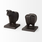 Mercana Taurus III (Set of 2) 9L x 4W Black Cast Aluminum Bull Bookends 69064