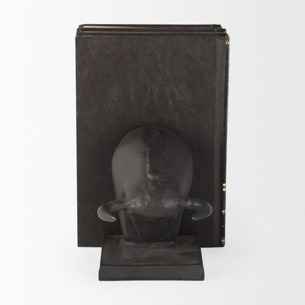 Mercana Tauro III Sculptural Raging Bull Bookends - Handcrafted Cast Iron, Durable & Stylish Home Accent 69065