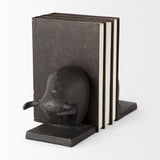 Mercana Tauro III (Set of 2) 10L x 5W Black Cast Aluminum Raging Bull Bookends 69065