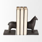 Mercana Sphynx III (Set of 2) 9L x 4W Black Cast Aluminum Horse Shaped Bookends 69066