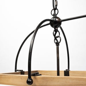 Mercana Josie Six-Light Chandelier - Elegant Wood and Metal Design for Modern Farmhouse or Urban Loft Spaces 68981