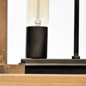 Mercana Josie Six-Light Chandelier - Elegant Wood and Metal Design for Modern Farmhouse or Urban Loft Spaces 68981