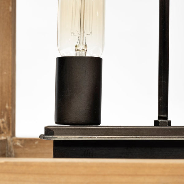 Mercana Josie Six-Light Chandelier - Elegant Wood and Metal Design for Modern Farmhouse or Urban Loft Spaces 68981