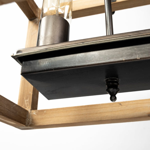 Mercana Josie Six-Light Chandelier - Elegant Wood and Metal Design for Modern Farmhouse or Urban Loft Spaces 68981