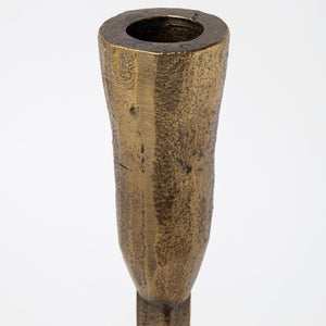 Mercana Levit Large Gold Candle Holder - Industrial Elegance for Tabletop, Mantels & Modern Decor Style Gold Metal | 14H 69068