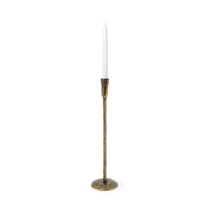 Mercana Levit Large Gold Candle Holder - Industrial Elegance for Tabletop, Mantels & Modern Decor Style Gold Metal | 20H 69069