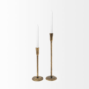 Mercana Levit Large Gold Candle Holder - Industrial Elegance for Tabletop, Mantels & Modern Decor Style Gold Metal | 20H 69069