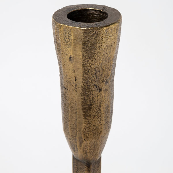 Mercana Levit Large Gold Candle Holder - Industrial Elegance for Tabletop, Mantels & Modern Decor Style Gold Metal | 20H 69069