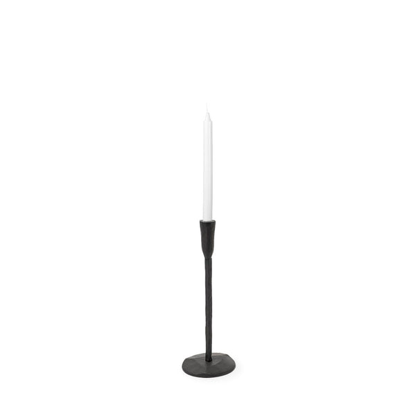 Mercana Levit Large Gold Candle Holder - Industrial Elegance for Tabletop, Mantels & Modern Decor Style Black Metal | 14H 69070