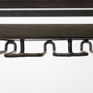 Mercana Chriselle Two-Tier Rolling Bar Cart with Oval Frame and Mirrored Shelf for Stylish Entertaining Spaces 69086