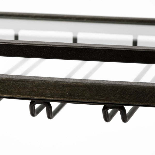 Mercana Chriselle Two-Tier Rolling Bar Cart with Oval Frame and Mirrored Shelf for Stylish Entertaining Spaces 69086