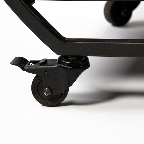 Mercana Chriselle Two-Tier Rolling Bar Cart with Oval Frame and Mirrored Shelf for Stylish Entertaining Spaces 69086