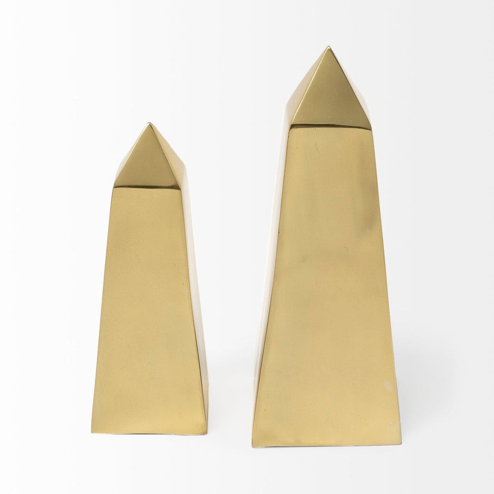Mercana Giza Elongated Pyramids - Architectural Accent Decor for Modern Spaces with Luxe Appeal and Warmth 69160