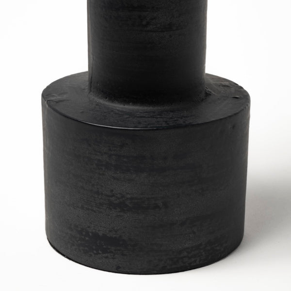 Mercana Bolton Elegant Metal Candle Holders with Brushed Finish for Modern Home Décor & Ambient Lighting Black Metal | Set of 2 69161