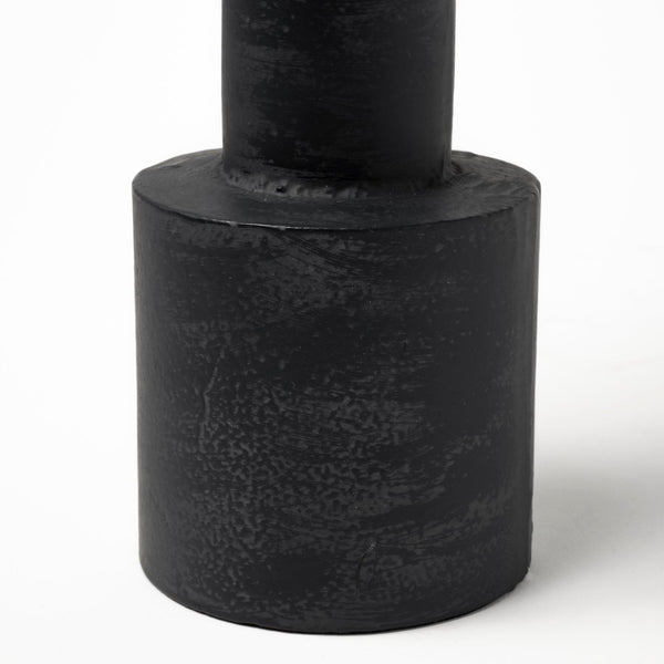 Mercana Bolton Elegant Metal Candle Holders with Brushed Finish for Modern Home Décor & Ambient Lighting Black Metal | Set of 2 69161