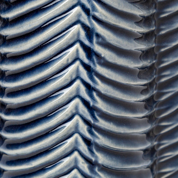 Mercana Bashir I Glossy Dark Navy Ceramic Vase – Contemporary Elegance for Modern Home Décor Accents Navy Ceramic | 10H 68615