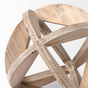 Mercana Bellatrix I Handcrafted Wooden Sphere - Rustic Decor for Coastal & Farmhouse Home Interiors Natural Wood | 5H 68643