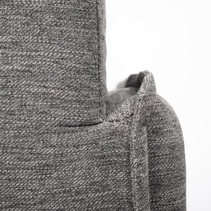 Mercana Roy 84" Upholstered Three-Seater Sofa with Detachable Cushions and Throw Pillows for Ultimate Comfort Castlerock Gray Fabric | Brown Wood 68711